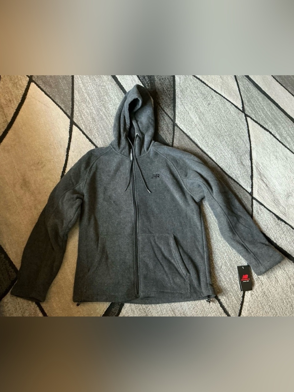 Size Medium - New Balance Gray Hooded Fleece Full Zip Hoodie Jacket